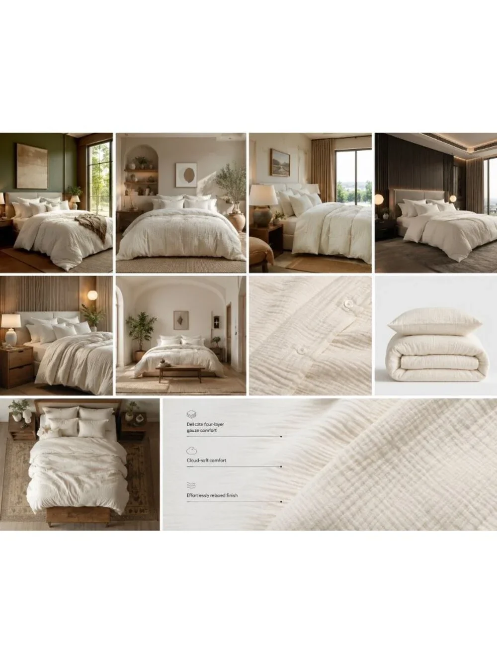 S20 | Quince Organic Airy Gauze Duvet Cover Set King Cal King Undyed NWOT